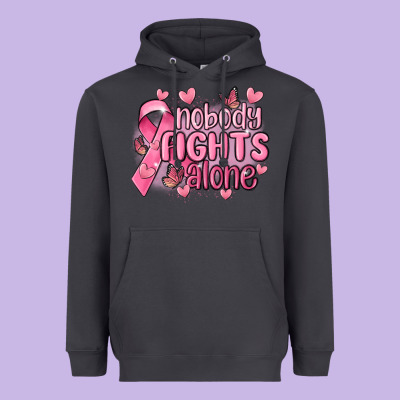 Nobody Fights Alone Cancer Heavyweight Hoodie Designed By Maliassmallbusiness