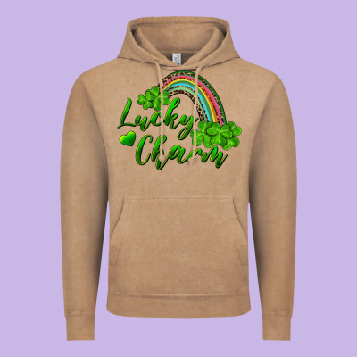 Vintage Hoodie Lucky charm rainbow and shamrocks