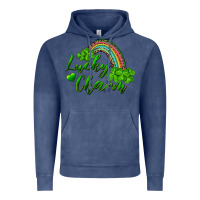 Vintage Denim Lucky charm rainbow and shamrocks Vintage Hoodie - RanaPortraitStore