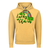 Vintage Mustard Lucky charm rainbow and shamrocks Vintage Hoodie - RanaPortraitStore