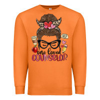 Carrot messy bun one loved counselor Premium Sweatshirt - MaliasSmallBusiness