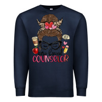 Navy messy bun one loved counselor Premium Sweatshirt - MaliasSmallBusiness