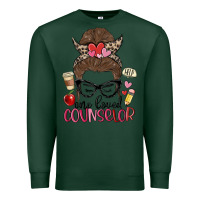 Sports Green messy bun one loved counselor Premium Sweatshirt - MaliasSmallBusiness
