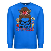True Royal messy bun one loved counselor Premium Sweatshirt - MaliasSmallBusiness