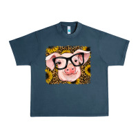 Midnight Navy sunflowers pig Urban Heavy Tee - RanaPortraitStore