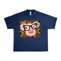 Navy sunflowers pig Urban Heavy Tee - RanaPortraitStore