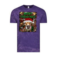 Cloud Purple merry christmas heifer with cowbells Vintage Tee - RanaPortraitStore