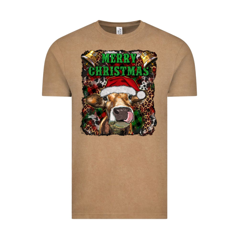 Merry Christmas Heifer With Cowbells Vintage Tee by RanaPortraitStore | Teevron