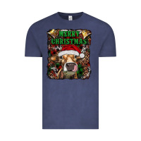 Vintage Denim merry christmas heifer with cowbells Vintage Tee - RanaPortraitStore