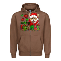 Chestnut merry pawmas christmas corgi Zipper Hoodie - Jasminsmagicworld