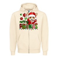 Sandshell merry pawmas christmas corgi Zipper Hoodie - Jasminsmagicworld