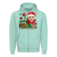 Merry Pawmas Christmas Corgi Zipper Hoodie | Teevron