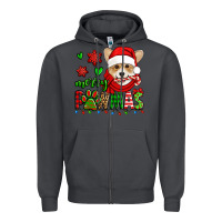 Smoke merry pawmas christmas corgi Zipper Hoodie - Jasminsmagicworld