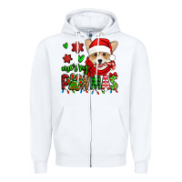 White merry pawmas christmas corgi Zipper Hoodie - Jasminsmagicworld