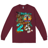 Burgundy 2024 graduate leopard Long Sleeve Tee - AdoDesignShop