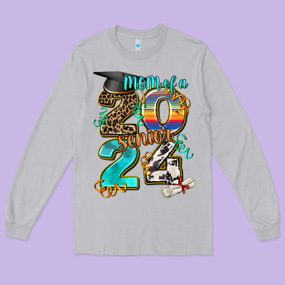 2024 Graduate Leopard Long Sleeve Tee Designed By Adodesignshop