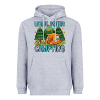 Heather Grey life is better by the camp fire Heavyweight Hoodie - MaliasSmallBusiness