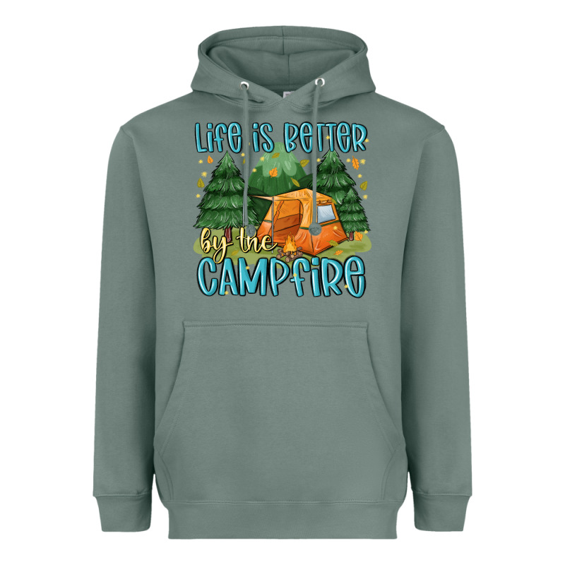 Life Is Better By The Camp Fire Heavyweight Hoodie by MaliasSmallBusiness | Teevron