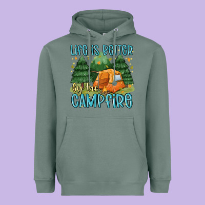 Life Is Better By The Camp Fire Heavyweight Hoodie Designed By Maliassmallbusiness
