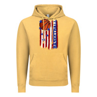 Vintage Mustard basketball american flag Vintage Hoodie - texasbilliewilder