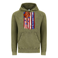 Vintage Olive basketball american flag Vintage Hoodie - texasbilliewilder