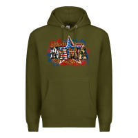 Army Green Patriotic Mama Premium Hoodie - BundleAndBundleShop