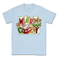 Dusty Blue warm and cozy hot cocoa Classic Tee - FaDigitalArtStudio