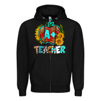 Black a+ teacher apple Zipper Hoodie - BundleAndBundleShop