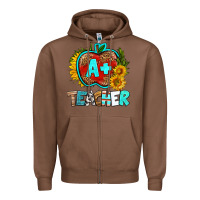 Chestnut a+ teacher apple Zipper Hoodie - BundleAndBundleShop