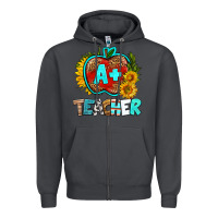 Smoke a+ teacher apple Zipper Hoodie - BundleAndBundleShop