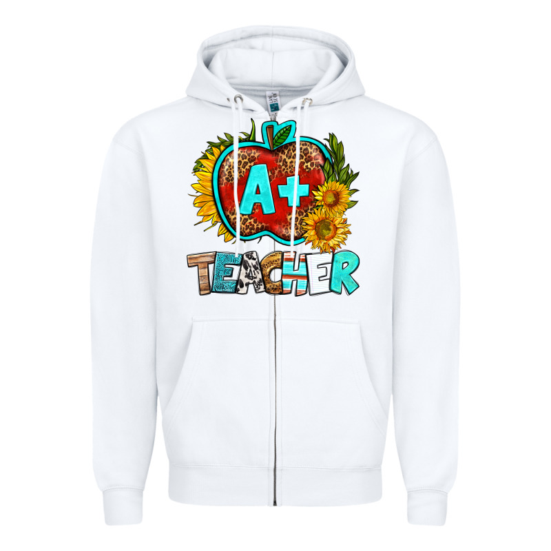 A+ Teacher Apple Zipper Hoodie by BundleAndBundleShop | Teevron
