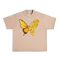 Burro flowers and childhood cancer ribbon butterfly Urban Heavy Tee - texasbilliewilder