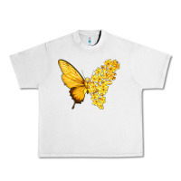 Lunar Rock flowers and childhood cancer ribbon butterfly Urban Heavy Tee - texasbilliewilder