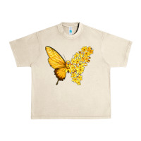 Sandshell flowers and childhood cancer ribbon butterfly Urban Heavy Tee - texasbilliewilder