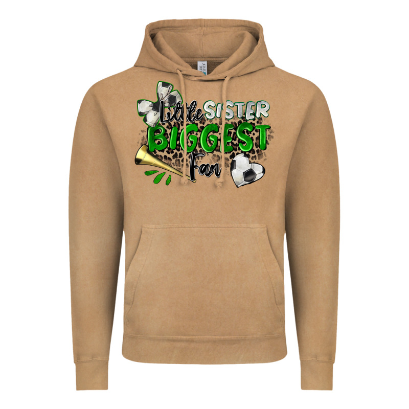 Little Sister Biggest Fan Soccer Vintage Hoodie by Zillion Design Studio | Teevron
