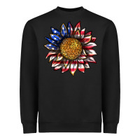 Black 4th of july sunflower Heavyweight Sweatshirt - texasbilliewilder