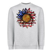 Heather Grey 4th of july sunflower Heavyweight Sweatshirt - texasbilliewilder