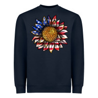 Navy 4th of july sunflower Heavyweight Sweatshirt - texasbilliewilder