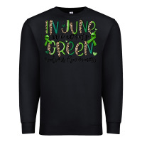 Black in june we wear green scoliosis awareness Premium Sweatshirt - MaliasSmallBusiness