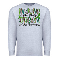 Heather Grey in june we wear green scoliosis awareness Premium Sweatshirt - MaliasSmallBusiness