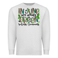 Oatmeal Heather in june we wear green scoliosis awareness Premium Sweatshirt - MaliasSmallBusiness