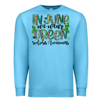 Ocean Blue in june we wear green scoliosis awareness Premium Sweatshirt - MaliasSmallBusiness