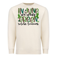Sandshell in june we wear green scoliosis awareness Premium Sweatshirt - MaliasSmallBusiness