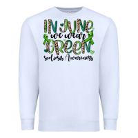 White in june we wear green scoliosis awareness Premium Sweatshirt - MaliasSmallBusiness