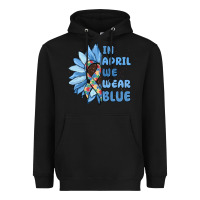 Black in april we wear blue Heavyweight Hoodie - MaliasSmallBusiness