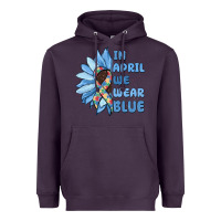 Plum in april we wear blue Heavyweight Hoodie - MaliasSmallBusiness