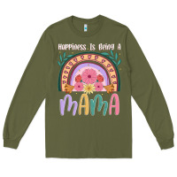 Army Green happiness is being a mama Long Sleeve Tee - JahusDesignShop