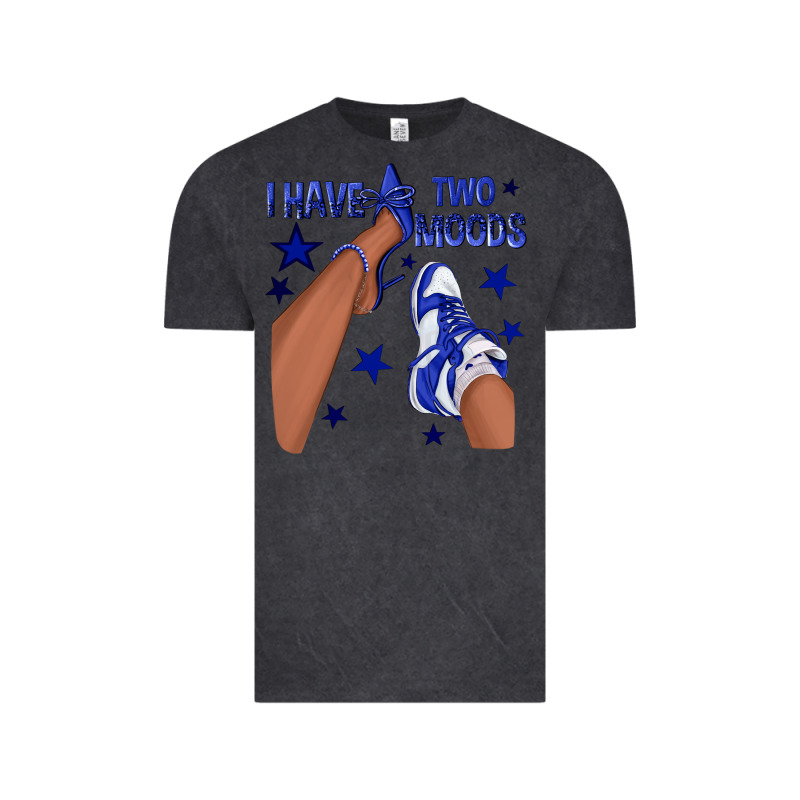 I Have Two Moods Royal Blue Sneakers Afro Girl Vintage Tee by texasbilliewilder | Teevron