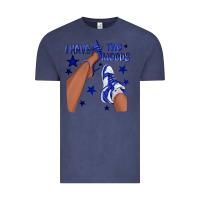 Vintage Denim I Have Two Moods Royal Blue Sneakers Afro Girl Vintage Tee - texasbilliewilder