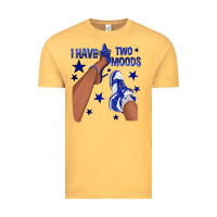 Vintage Mustard I Have Two Moods Royal Blue Sneakers Afro Girl Vintage Tee - texasbilliewilder